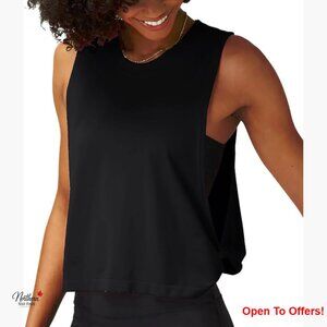 Polyester Blend Loose Fit Workout Tank Top with Knotted Side Details